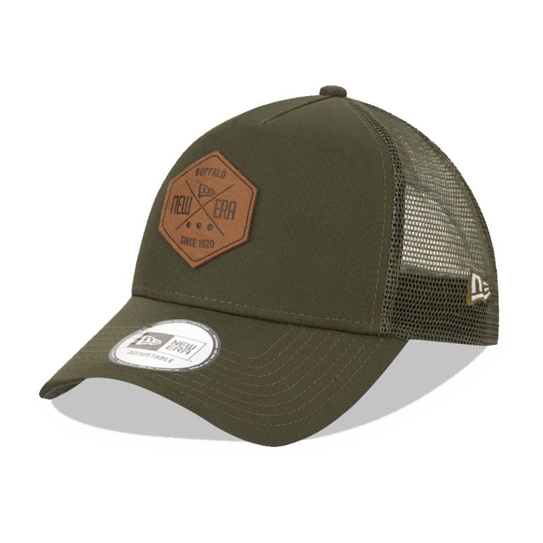 Gorras New Era Truckers Verdes - New Era Patch Khaki 34810AUZF